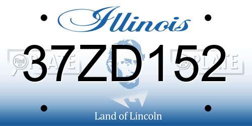 37ZD152 Illinois License Plate
