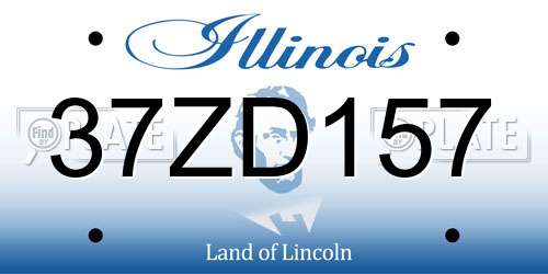 37ZD157 Illinois License Plate