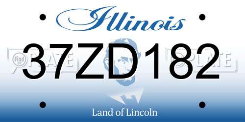 37ZD182 Illinois License Plate