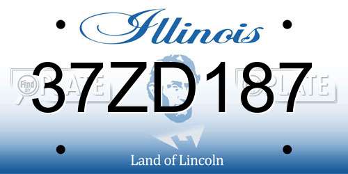 37ZD187 Illinois License Plate