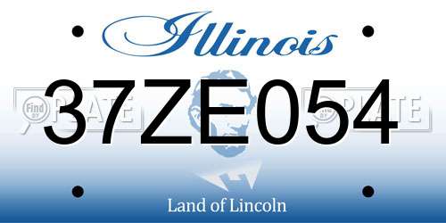 37ZE054 Illinois License Plate