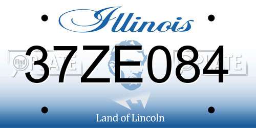 37ZE084 Illinois License Plate