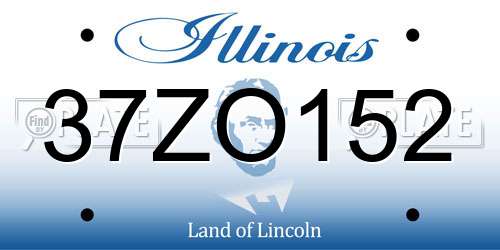 37ZO152 Illinois License Plate
