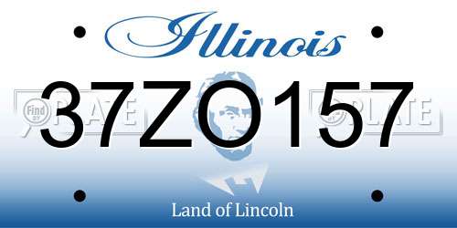 37ZO157 Illinois License Plate