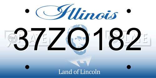 37ZO182 Illinois License Plate