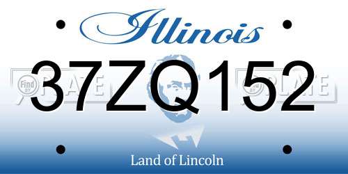 37ZQ152 Illinois License Plate