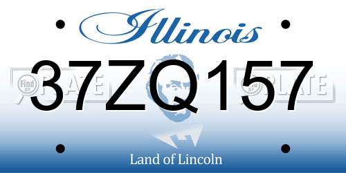37ZQ157 Illinois License Plate