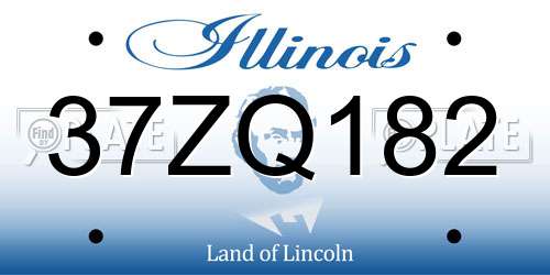 37ZQ182 Illinois License Plate