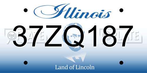 37ZQ187 Illinois License Plate