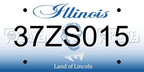 37ZS015 Illinois License Plate