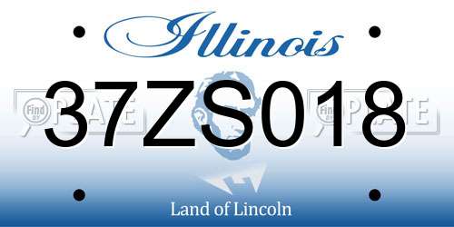 37ZS018 Illinois License Plate