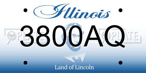 3800AQ Illinois License Plate