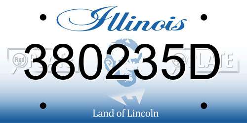 380235D Illinois License Plate