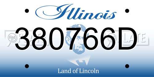 380766D Illinois License Plate