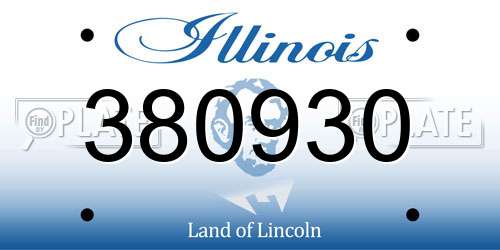 380930 Illinois License Plate