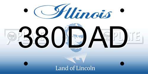 380DAD Illinois License Plate