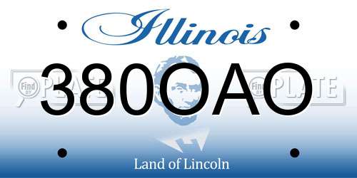 380OAO Illinois License Plate