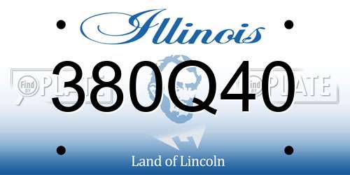 380Q40 Illinois License Plate