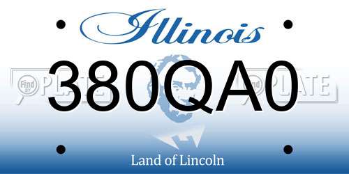 380QA0 Illinois License Plate