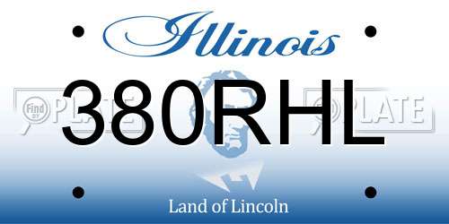 380RHL Illinois License Plate