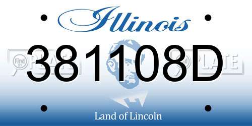 381108D Illinois License Plate