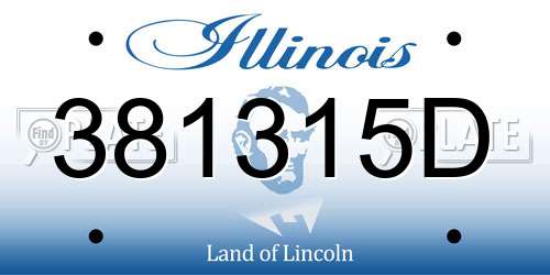 381315D Illinois License Plate