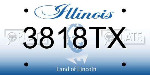 3818TX Illinois License Plate