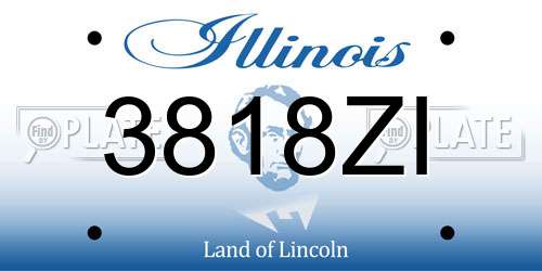 3818ZI Illinois License Plate