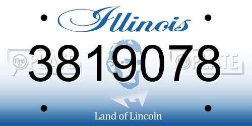 3819078 Illinois License Plate