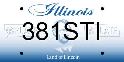 381STI Illinois License Plate