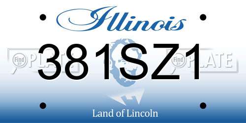 381SZ1 Illinois License Plate