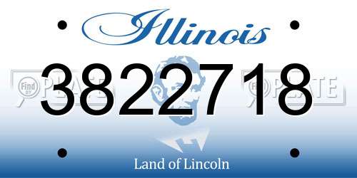3822718 Illinois License Plate