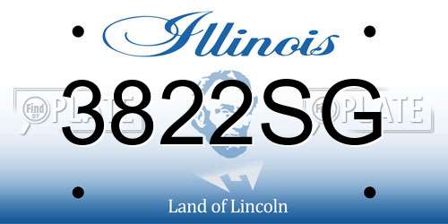 3822SG Illinois License Plate