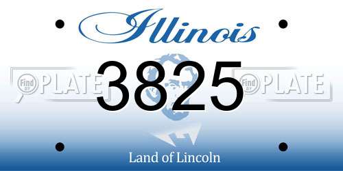 3825 Illinois License Plate