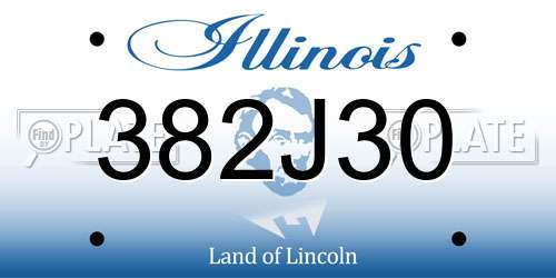 382J30 Illinois License Plate