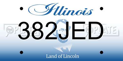 382JED Illinois License Plate