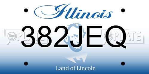 382JEQ Illinois License Plate