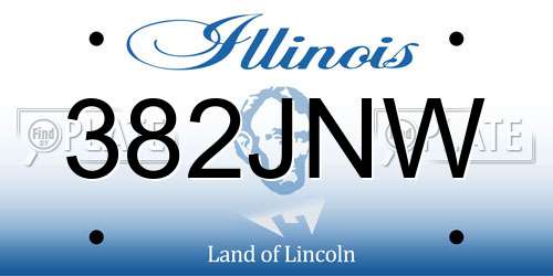 382JNW Illinois License Plate