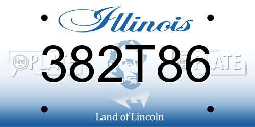 382T86 Illinois License Plate