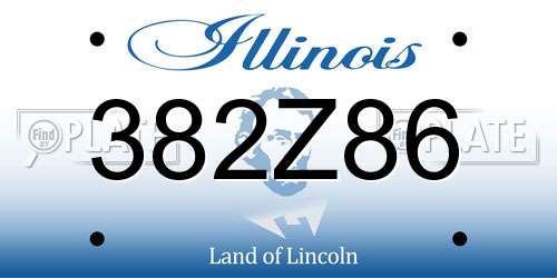 382Z86 Illinois License Plate