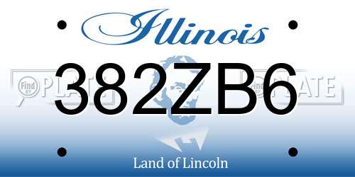 382ZB6 Illinois License Plate