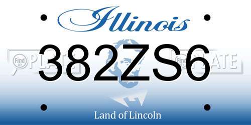 382ZS6 Illinois License Plate