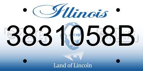 3831058B Illinois License Plate