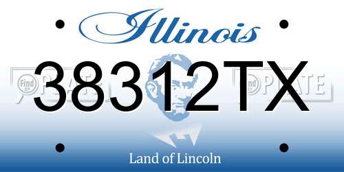 38312TX Illinois License Plate