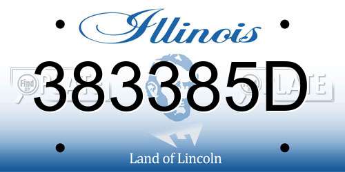 383385D Illinois License Plate
