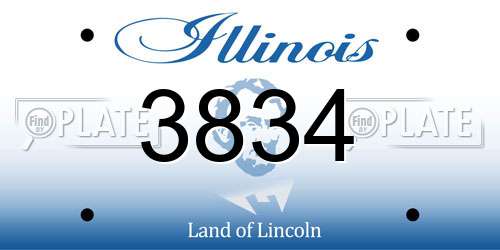 3834 Illinois License Plate