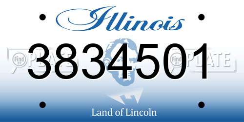 3834501 Illinois License Plate