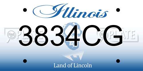 3834CG Illinois License Plate