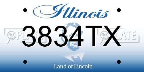 3834TX Illinois License Plate
