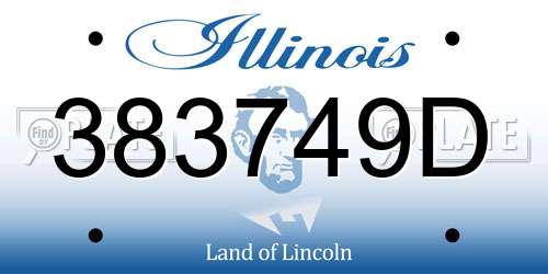 383749D Illinois License Plate